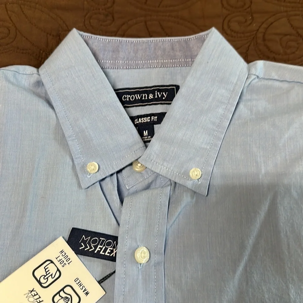 Mens crown n ivy collar button dress shirt nwt sz m - Picture 3 of 4